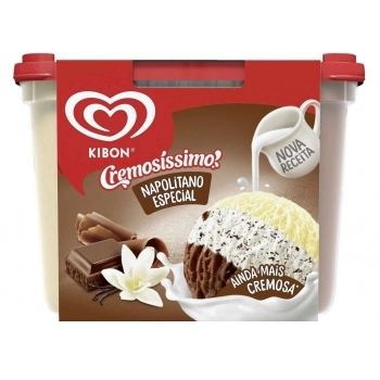 KIBON CREMOSISSIMO TRISABOR CREME / CHOC / FLOCOS 4X2L/992G