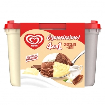 KIBON CREMOSISSIMO 4 EM 1 CHOCOLEITE 4X2L/992G