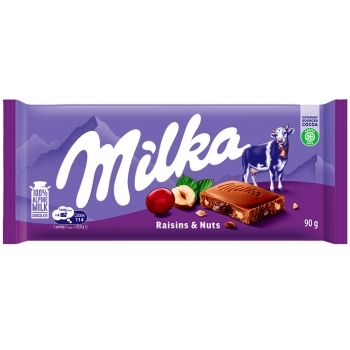MILKA RAISINS & NUTS 23UN X 90G (101041)